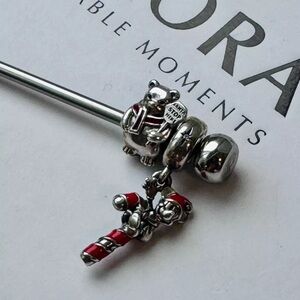 Pandora Lot/2 Christmas Charms-Disney Mickey & Polar Bear
